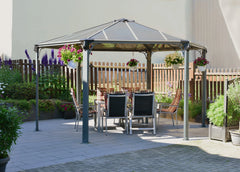 Palram - Canopia Monaco 15' x 13' Polycarbonate/Aluminum Hexagon Gazebo - Gray/Bronze