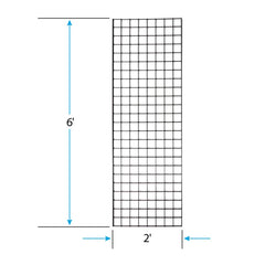 SSWBasics 2' X 6' Wire Grid Panel - Black (Pack of 3)