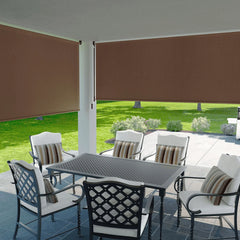 Coolaroo 4' x 6' Outdoor UV Blocking Cordless Solar Roller Shade Blind, Mocha