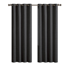 Better Homes & Gardens Woven Textured Grommet Blackout Curtain Panel, Black, 50" x 84"