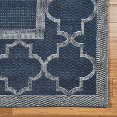 Laguna Indoor/Outdoor Area Rug, Simeon Navy Gray, 5'3 x 7'