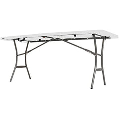 Lifetime Essential 6 Ft. x 30 In. White Granite Fold-In-Half Table 80333