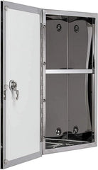 Croydex Trent Lockable Bathroom Storage Medicine Cabinet, Stainless Steel (15.7 x 9.8 in)