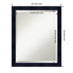 Amanti Art Beveled Wood Wall Mirror - Madison Black Frame 18.50 x 22.50