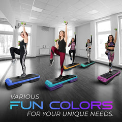Yes4All Adjustable Aerobic Step Platform, 40 in x 16 in with 4 Risers, Black and Green