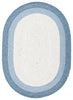 SAFAVIEH Braided Nazca Solid Bordered Area Rug, Ivory/Blue, 4' x 6' Oval