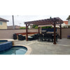Best Redwood 20ft x 20ft Farmhouse Solid Wood Super Deck Pergola - Mission Brown